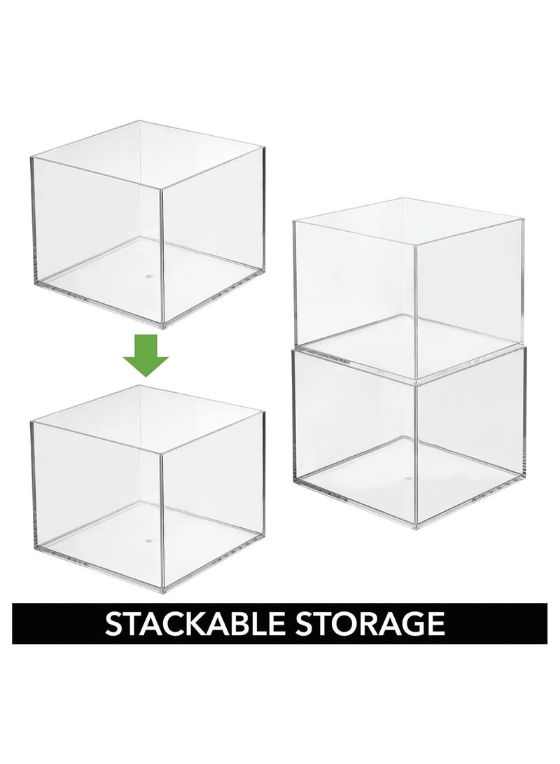 Eworld Set of 3 Clear Stackable Plastic Storage Containers, Perfect for Cabinets, Drawers, Desks, and Workspace Organization, Keep Pens, Pencils, Highlighters, and Notebooks Neatly Sorted.  - Image 3