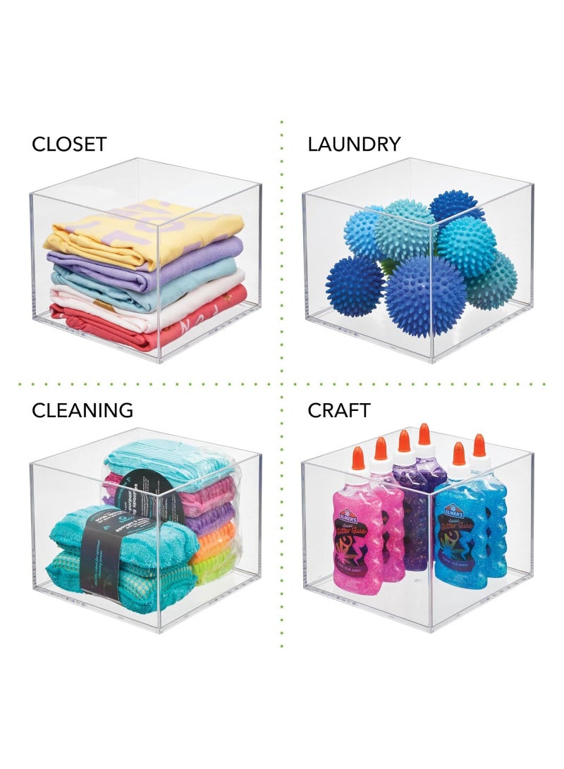 Eworld Set of 3 Clear Stackable Plastic Storage Containers, Perfect for Cabinets, Drawers, Desks, and Workspace Organization, Keep Pens, Pencils, Highlighters, and Notebooks Neatly Sorted.  - Image 4