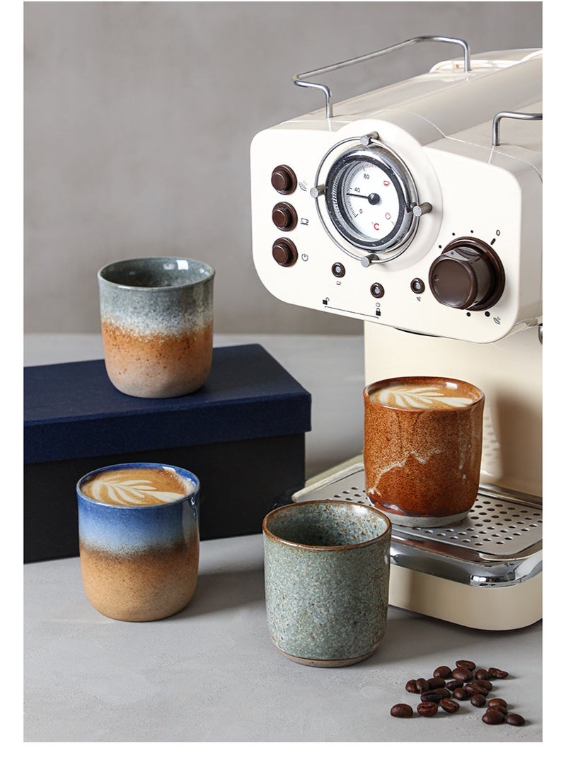  أورا سيليكت طقم فناجين شاي من 4 قطع من السيراميك | طقم أكواب شاي مصنوعة يدوياً | طقم أكواب قهوة | 220 مل، آمن للفرن والغسل في غسالة الأطباق | علبة هدايا - Image 5