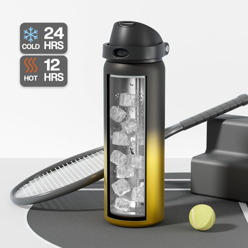 POWCAN 32 oz Insulated Water Bottle: 2-in-1 Push-Button Spout & Quick-Flip Straw Lid, Leakproof, Keep Cold 24Hrs, BPA-Free, Stainless Steel Water Bottle for Sports, School, Travel, Gym, Gift (King) - Image 3