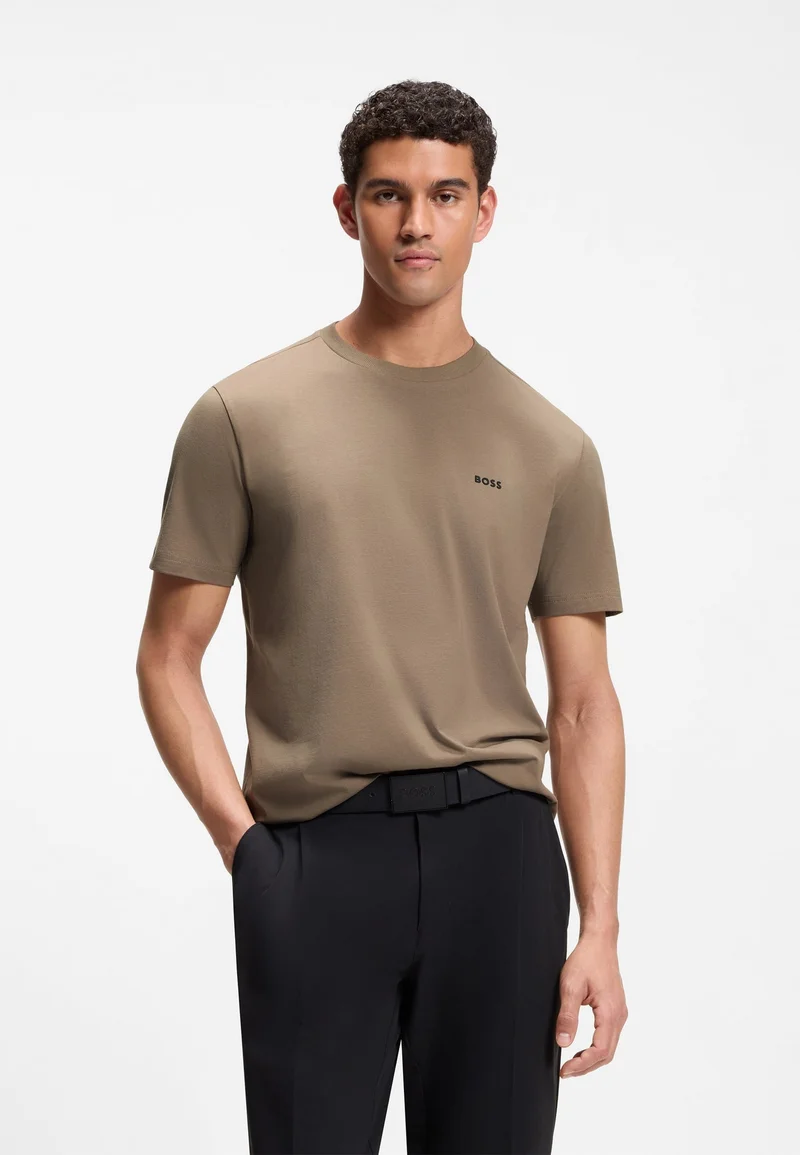 BOSS Stretch-cotton T-shirt with logo detail