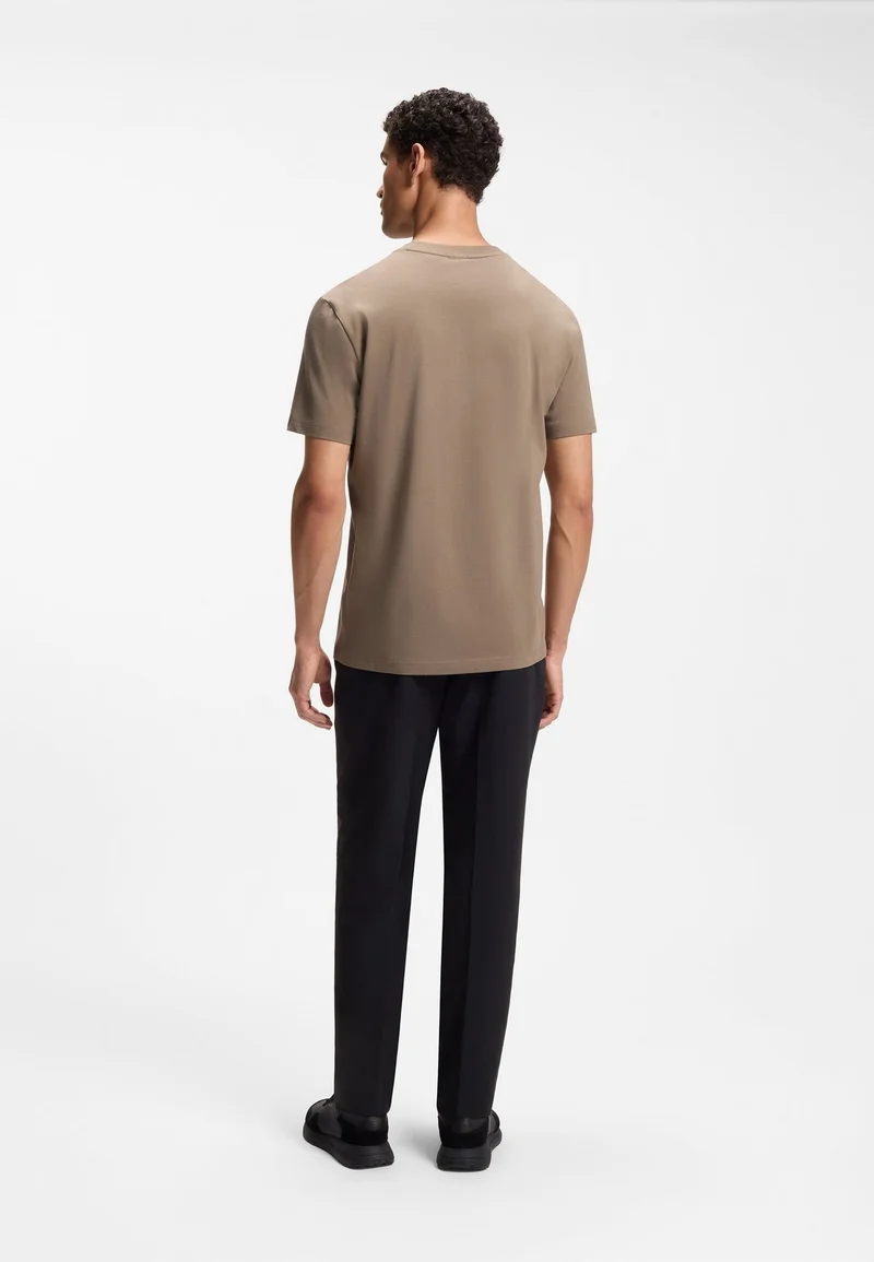 BOSS Light Green Stretch-cotton T-shirt with logo detail for Men | Best Price UAE