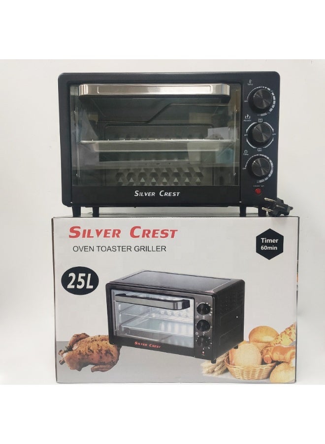 Silver Crest OTG 25L Oven Toaster Griller with Adjustable Temperature and 60min Timer, Perfect for Baking Cakes, Roasting Chicken and Toasting Bread, Stylish Compact Kitchen Appliance - Image 1