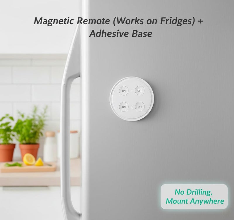 LoraTap Mini Remote Control Outlet Plug: 656ft Range — Wireless Light Switch for Household Appliances — No Wiring — 1 Remote for 2 Outlets - Image 4