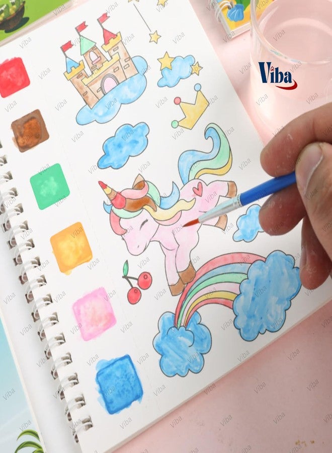 VIBA® Colouring Books with Paint Brush (Pack of 6) – Travel Activity Kit for Kids | Unisex Return Gifts for Boys & Girls | DIY Bookmark Colouring Set (Assorted) - Image 4