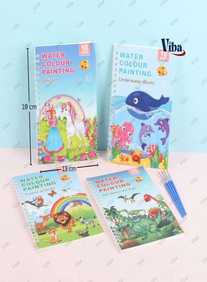 VIBA® Colouring Books with Paint Brush (Pack of 6) – Travel Activity Kit for Kids | Unisex Return Gifts for Boys & Girls | DIY Bookmark Colouring Set (Assorted) - Image 3