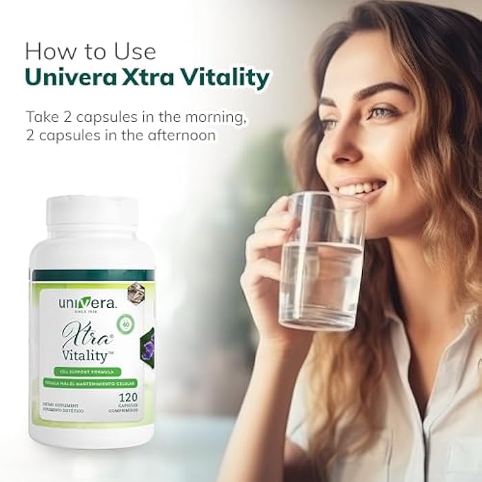 Univera Xtra Vitality Energy Capsules, Natural Energy Formula with Green Tea Extract, Ashwagandha & Ginseng, Energy and Focus Support for Joint Health, 120 Count - Image 4