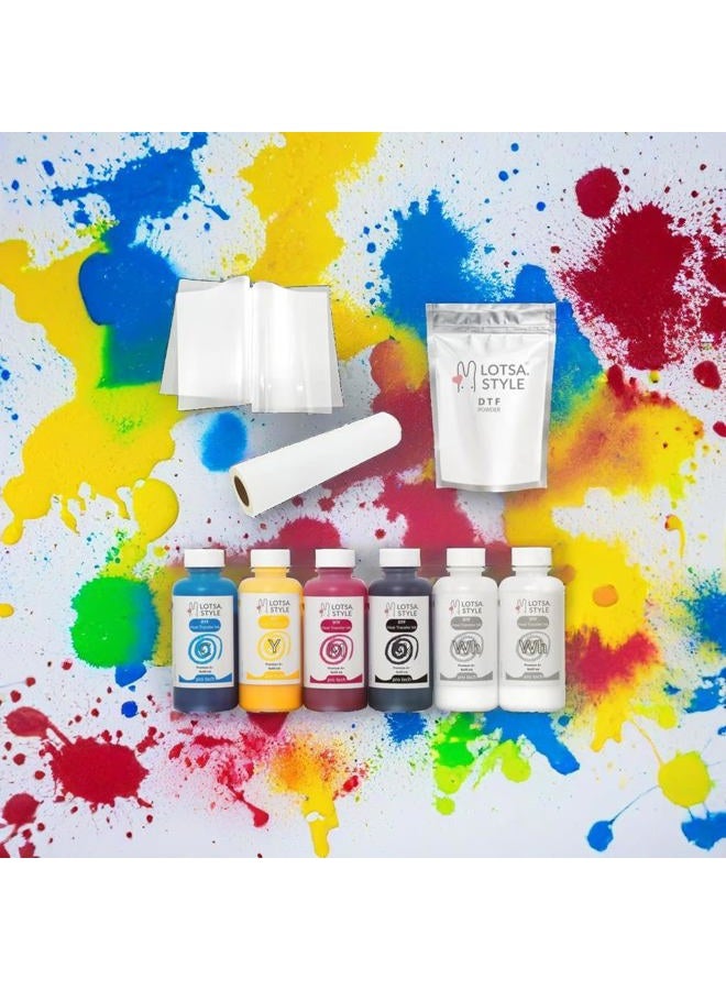 LOTSA. STYLE Premium DTF Ink Refill for Inkjet Printers Heat Transfer Film Printing (120ml x 6, CMYK Wh) - Image 4