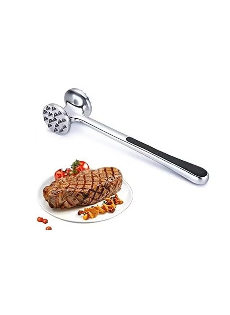 Meat Hammer - Double Sided Meat Tenderizer - Heavy Duty Food Hammer - Double-Sided Alloy Meat Hammer with Non-Slip Plastic Handle for Softening Chicken Steak Steak - Image 1
