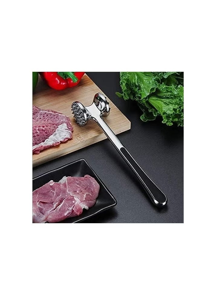 Meat Hammer - Double Sided Meat Tenderizer - Heavy Duty Food Hammer - Double-Sided Alloy Meat Hammer with Non-Slip Plastic Handle for Softening Chicken Steak Steak - Image 2