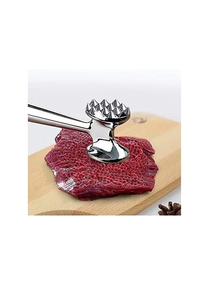 Meat Hammer - Double Sided Meat Tenderizer - Heavy Duty Food Hammer - Double-Sided Alloy Meat Hammer with Non-Slip Plastic Handle for Softening Chicken Steak Steak - Image 3