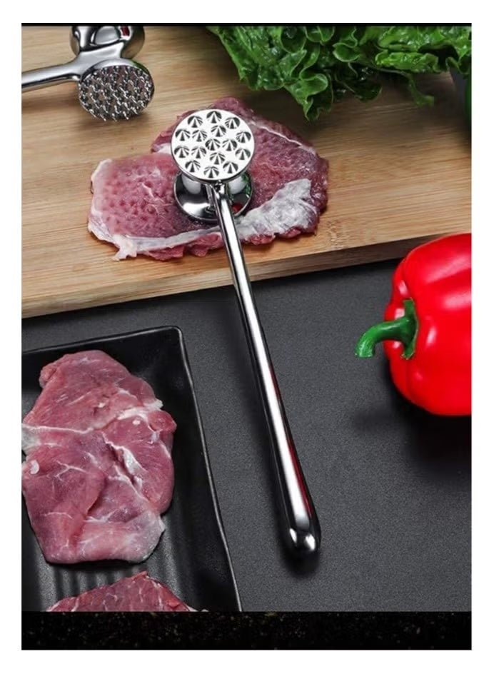Meat Hammer - Double Sided Meat Tenderizer - Heavy Duty Food Hammer - Double-Sided Alloy Meat Hammer with Non-Slip Plastic Handle for Softening Chicken Steak Steak - Image 4