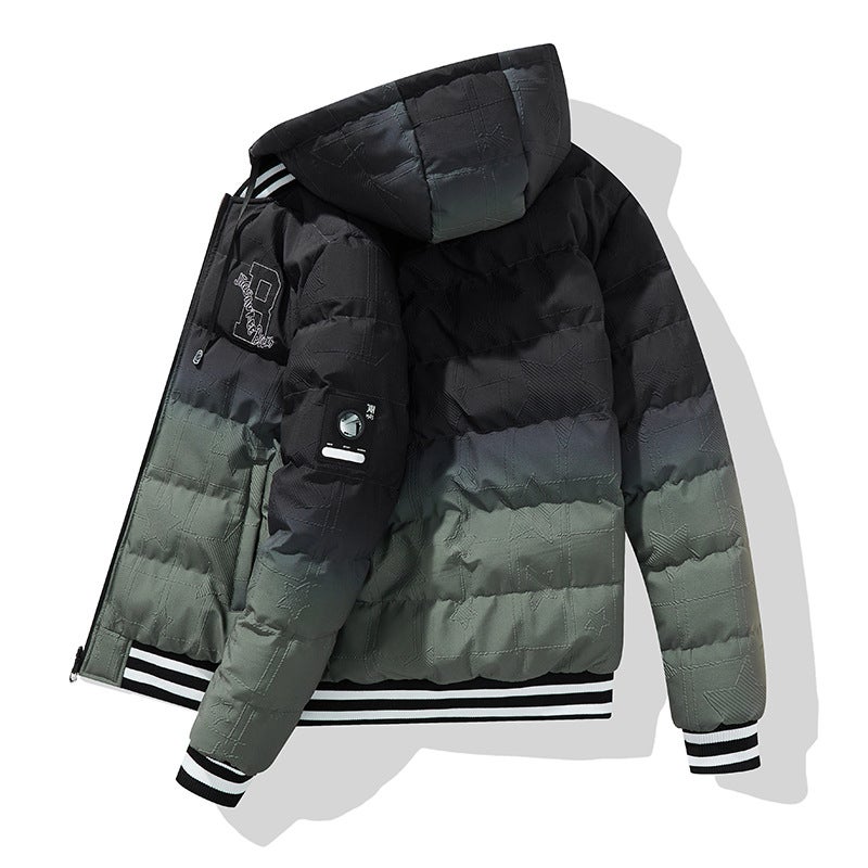 2023 New Style Cotton-Padded Jacket Men'S Winter Youth Thickened Cotton-Padded Jacket Hooded Trendy Casual Loose Jacket Jacket - Image 2