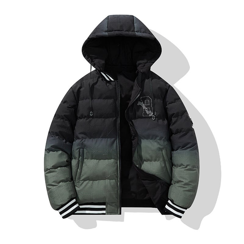 2023 New Style Cotton-Padded Jacket Men'S Winter Youth Thickened Cotton-Padded Jacket Hooded Trendy Casual Loose Jacket Jacket - Image 1