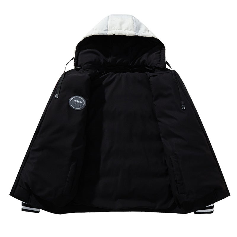 2023 New Style Cotton-Padded Jacket Men'S Winter Youth Thickened Cotton-Padded Jacket Hooded Trendy Casual Loose Jacket Jacket - Image 5