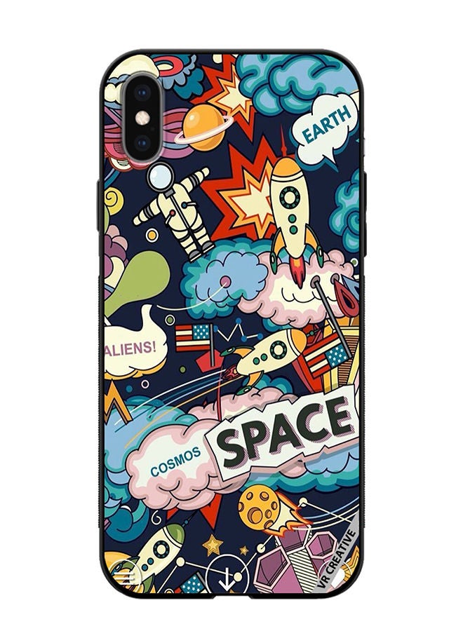 VR CREATIVE Protective Case Cover For Apple iPhone X/XS Space Design Multicolour - Image 1