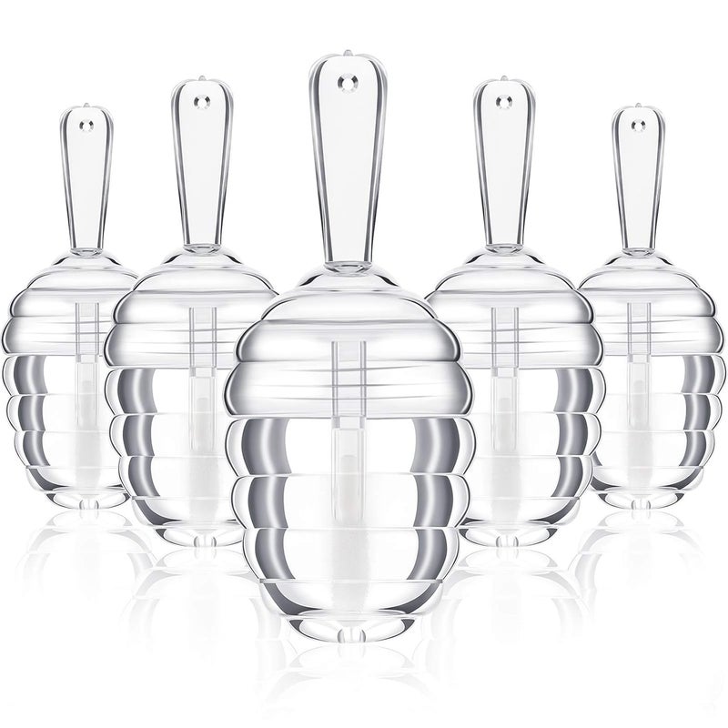 18 Pieces Honey Pots Shaped Lip Gloss Tube Empty Plastic Lip Gloss Container Mini Clear Refillable Lip Balm Bottle Container with 2 Pieces Plastic Funnels for Women DIY Cosmetics 6 ml
