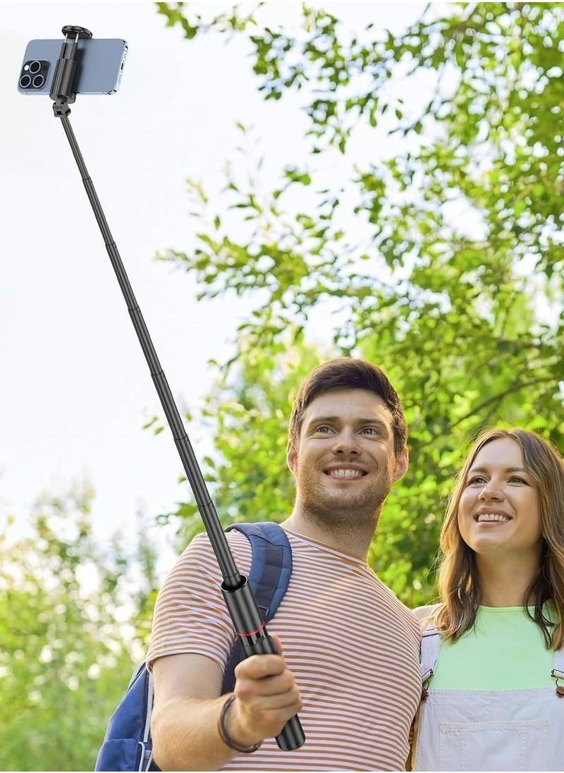 Generic - 52" Selfie Stick Tripod, Aluminum All-in-1 Extendable Cell Phone Tripod Stand with Remote, 360° Rotate Lightweight & Portable Travel Tripod for Cell Phone Compatible with iPhone 16/15/14/13/Android - Image 1