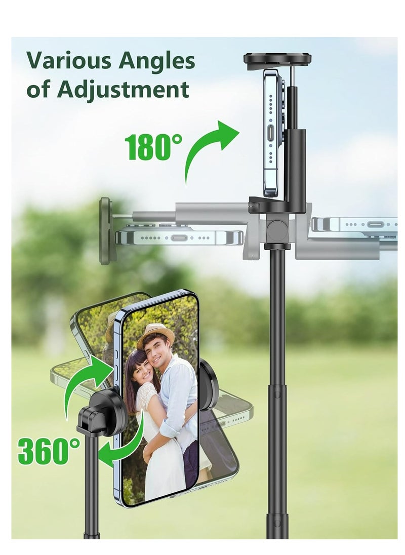 Generic - 52" Selfie Stick Tripod, Aluminum All-in-1 Extendable Cell Phone Tripod Stand with Remote, 360° Rotate Lightweight & Portable Travel Tripod for Cell Phone Compatible with iPhone 16/15/14/13/Android - Image 1
