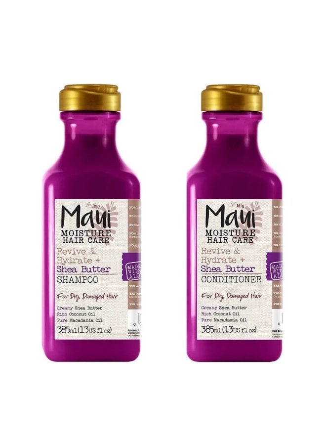 ماوي مويستشر مجموعة شامبو وبلسم Maui Moisture Heal & Hydrate بزبدة الشيا 385 مل × 2 لترطيب وإصلاح الشعر الكيرلي والجاف والمتضرر - Image 1