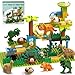 JIXIn Dinosaur Marble Runs for Kids 48 Building Blocks Compatible with DUPLO Lego Sets 125 PCS Classic Big Blocks for Toddlers Ages 35 Montessori Learning STEM Toys - Image 2
