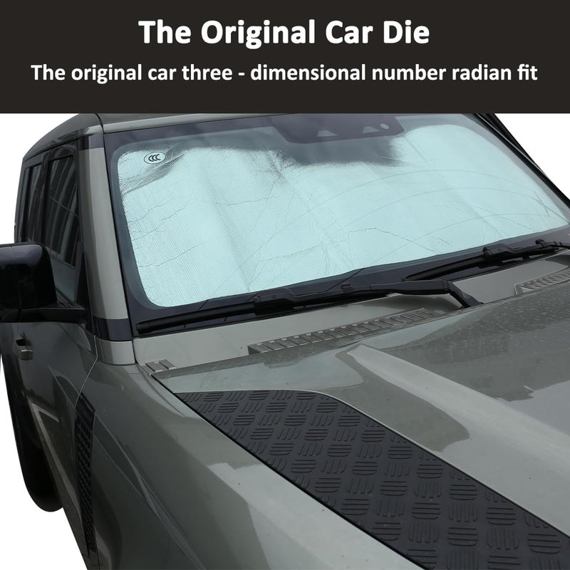JONKOKO Car Front Windshield Sunshade &Car Full Window Shades for Land Rover Defender 90 110 130 2020-2024, UV Rays Sun Visor Protector,Auto Heat Shield Reflector Cover (for Front Window Defender 90 110 130) - Image 4