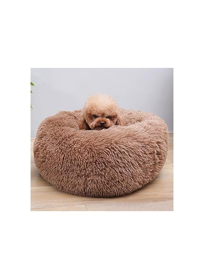 مورو مورو سرير كلاب مخملي تقويمي مع فراء ناعم وقاعدة بلاستيكية - عش مريح وقابل للغسل للحيوانات الأليفة - Image 2