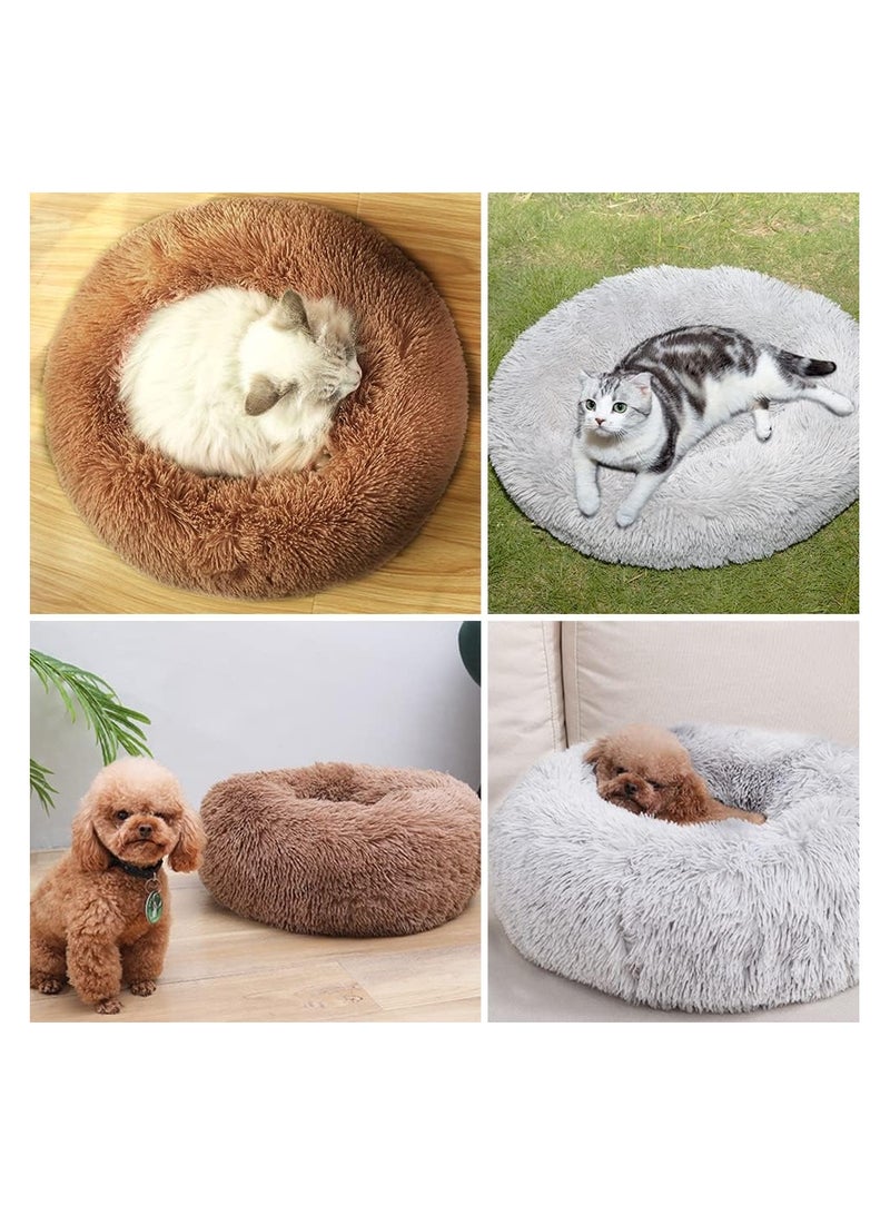 مورو مورو سرير كلاب مخملي تقويمي مع فراء ناعم وقاعدة بلاستيكية - عش مريح وقابل للغسل للحيوانات الأليفة - Image 3