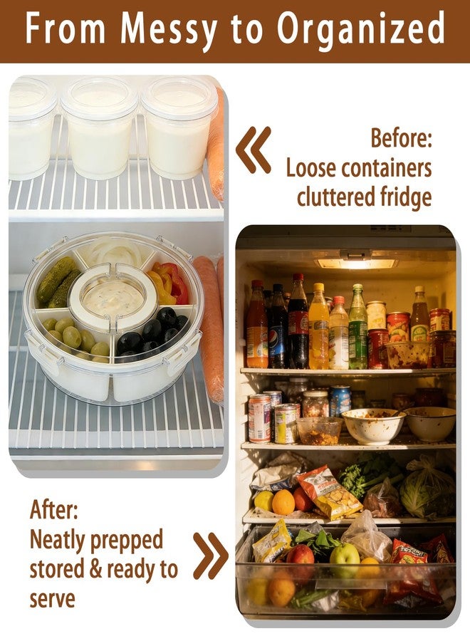 Fevbcnrj Relish Trays with Dividers and Lid, Divided Serving Tray with Lid and Handle, Durable Plastic Clear Snack Organizer with Removable Compartments, Ideal for Party, Travel and Picnic - Image 4