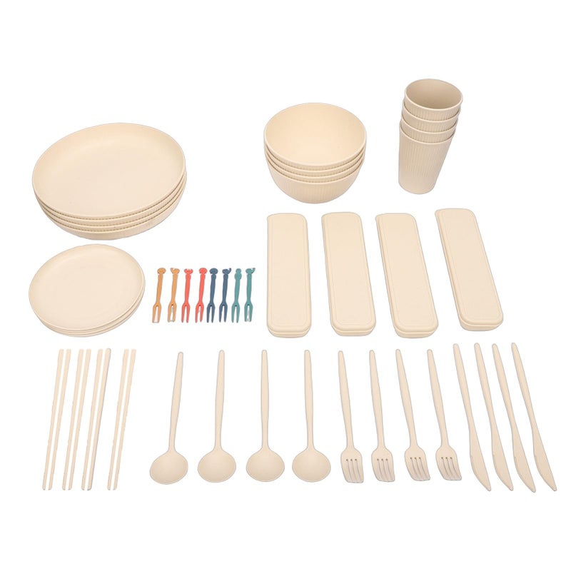 Unbreakable Dinnerware Set For 4 With Storage Box Shatterproof Microwave Dishwasher Safe - Image 2