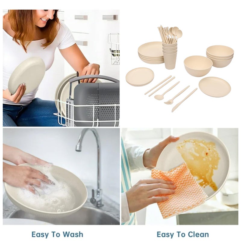 Unbreakable Dinnerware Set For 4 With Storage Box Shatterproof Microwave Dishwasher Safe - Image 3