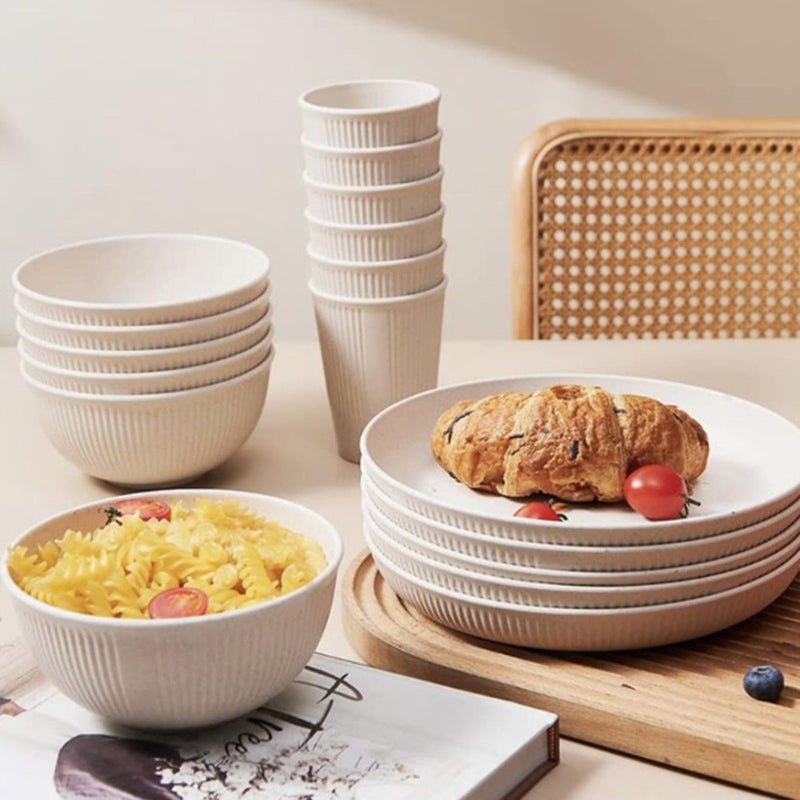 Unbreakable Dinnerware Set For 4 With Storage Box Shatterproof Microwave Dishwasher Safe - Image 5