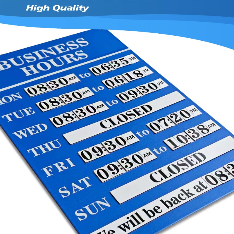 Magrooyar Magnetic Changeable Business Hours Sign, Metal Hours of Operation Signs for Business, Store Hours Sign for Glass Door or Window (BL-hours sign) - Image 2