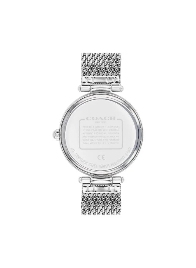 Coach Women's Quartz Multifunction Watch, Blue Dial, Stainless Steel Strap