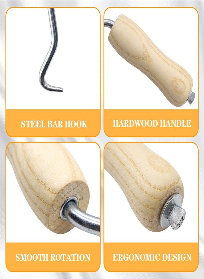 mankk 2Pcs Rebar Wire Twister Tie Twister Tool Concrete Metal Wire Twisting Fence Tool Pull Tie Wire Twister Wooden Grip Handle Rebar Tie Tool M-123 - Image 3