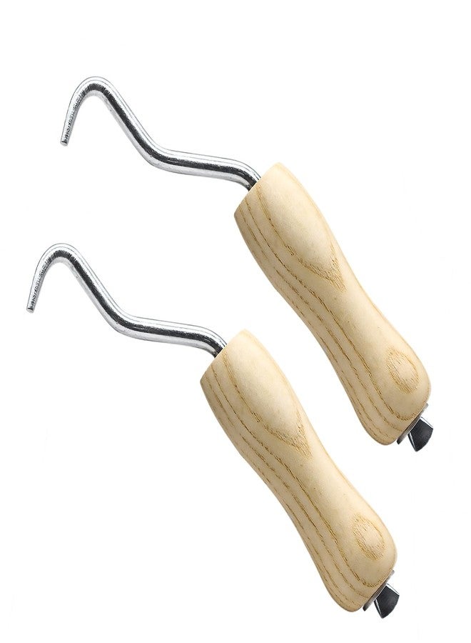 mankk 2Pcs Rebar Wire Twister Tie Twister Tool Concrete Metal Wire Twisting Fence Tool Pull Tie Wire Twister Wooden Grip Handle Rebar Tie Tool M-123 - Image 1