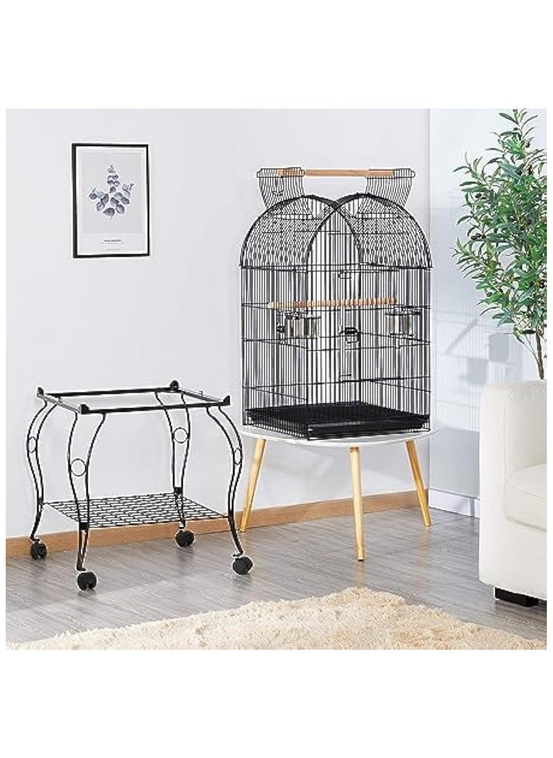 Generic parrot Bird cage with rolling stand 2 wood stick 2 Food Container large with top stand for big parrots such as casco cocatoo,conure,Parakeet,Budgerigar,Fischer Lovebird,cockatiel  - Image 3