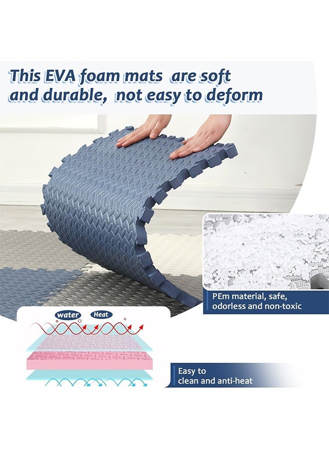 JCB CHIC 12PCS Baby Play Mats EVA Foam Puzzle Mat Children Room Activities Mat For Baby Interlock Floor Carpet,Yoga Fitness Non-slip Splicing Rugs 60×60×2.5CM - Image 3