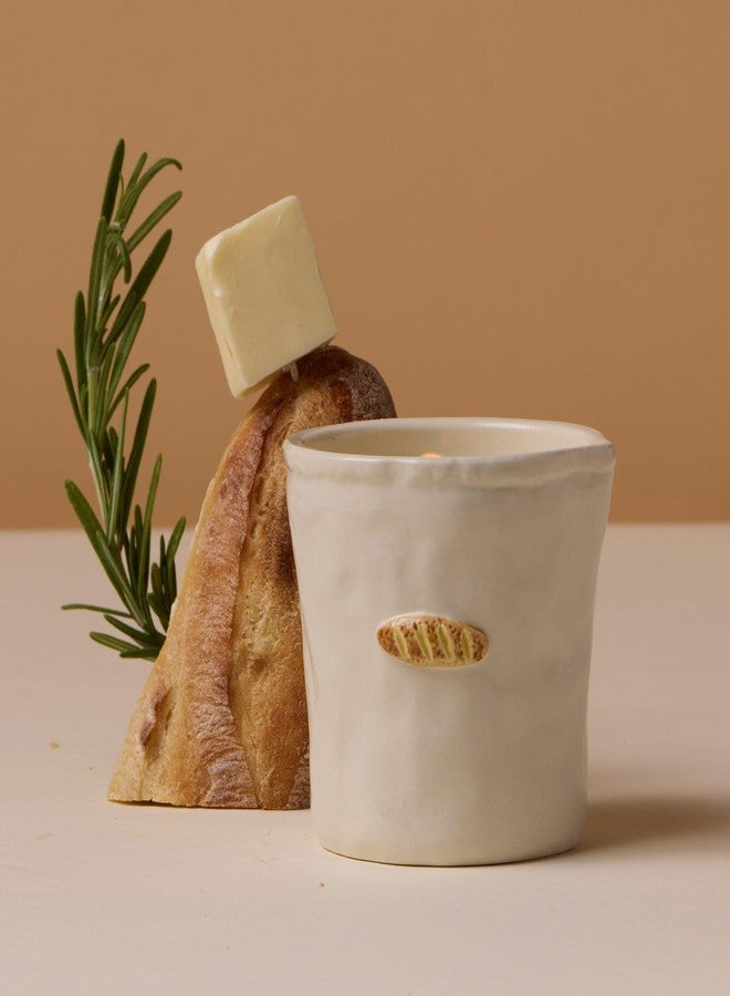 Paddywax Bistro Hand Painted Scented Candle in Ceramic Reusable Food-Safe Jar with Gift Box, Soy Candle with Approx. 56 Hour Burn Time, French Baguette, 8 oz - Image 2