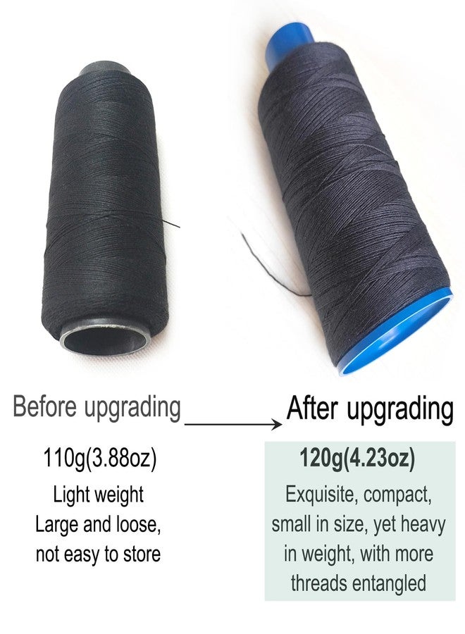 BLUPLE Professional Thick Weaving Thread 100% Polyester Black for Making Wig Sewing Hair Weft Hair Weave Extension (1pc Black Thread) - Image 2