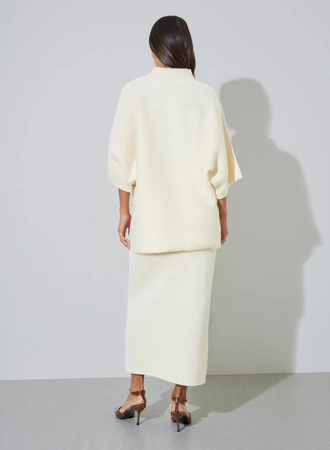 Styli  Oversized Knit Sweater and Midi Skirt Co-Ords for Women | Best Price UAE