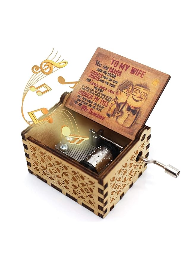 إيروريكس صندوق موسيقى خشبي بتصميم فريد من نوعه، صناديق موسيقى للبنات، صندوق موسيقى ملون محفور بالليزر، صندوق موسيقى يدوي عتيق، صندوق موسيقى لأعياد الميلاد وعيد الحب والزفاف وعيد الأم والذكرى السنوية - Image 1