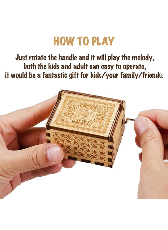إيروريكس صندوق موسيقى خشبي بتصميم فريد من نوعه، صناديق موسيقى للبنات، صندوق موسيقى ملون محفور بالليزر، صندوق موسيقى يدوي عتيق، صندوق موسيقى لأعياد الميلاد وعيد الحب والزفاف وعيد الأم والذكرى السنوية - Image 2