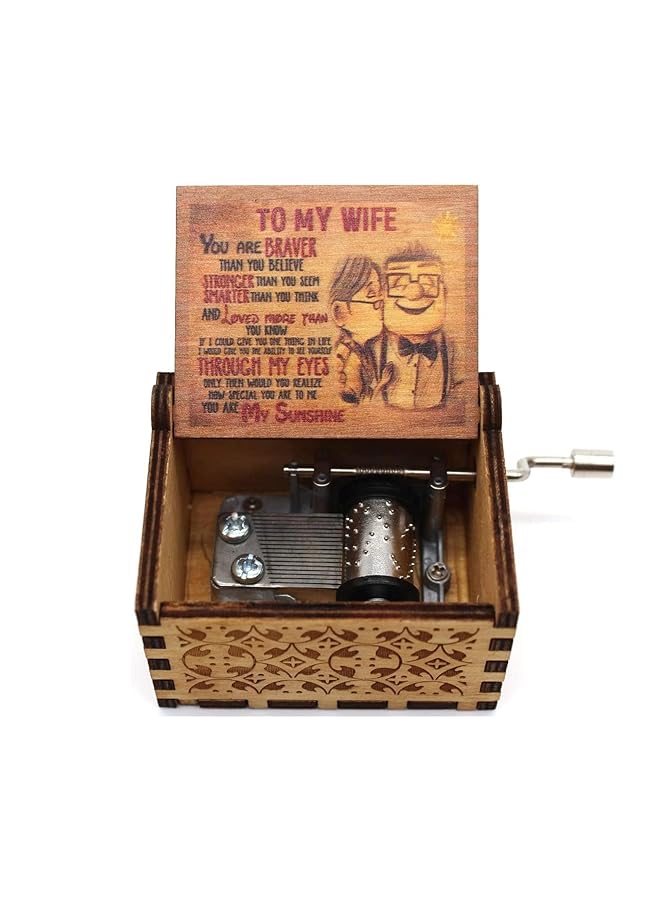 إيروريكس صندوق موسيقى خشبي بتصميم فريد من نوعه، صناديق موسيقى للبنات، صندوق موسيقى ملون محفور بالليزر، صندوق موسيقى يدوي عتيق، صندوق موسيقى لأعياد الميلاد وعيد الحب والزفاف وعيد الأم والذكرى السنوية - Image 3