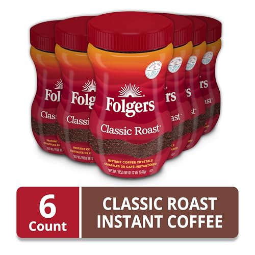 Folgers Classic Roast Instant Coffee 12 Oz Jar Pack of 6 - Image 5