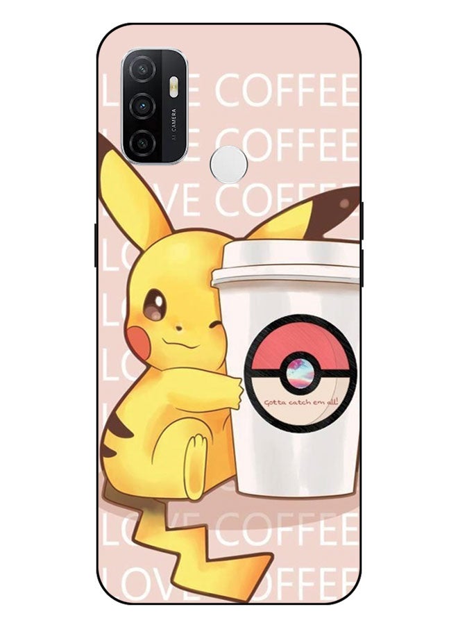 EYE CATCH Printed Protective Case Cover For Oppo A11s  -  Pikachu & Coffee - Image 1