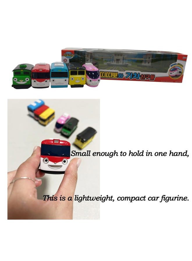GIANANO 5 Color Mini Car Figures, No Battery Korean Animation Little Bus Friends, Ti.ti.po Figure Set of 5 - Image 2