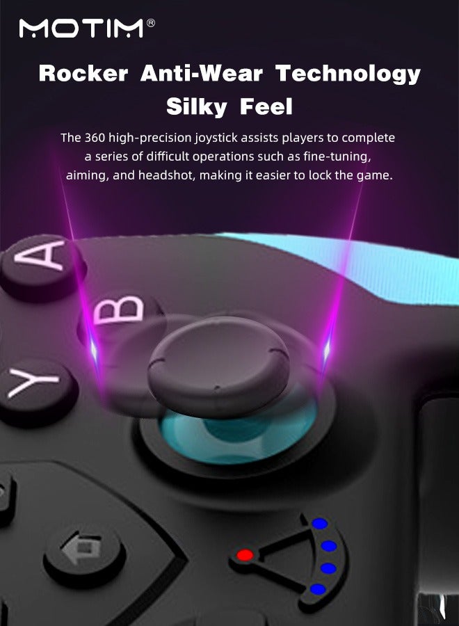 Dualshock Wireless Controller for Nintendo Switch Pro, 6-Axis Wake-up Function With Macro Programming for Switch Lite Switch, OLED Switch Remote Gamepad