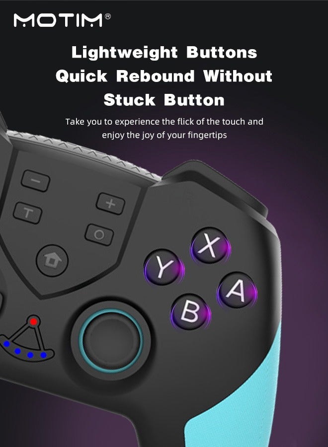 Dualshock Wireless Controller for Nintendo Switch Pro, 6-Axis Wake-up Function With Macro Programming for Switch Lite Switch, OLED Switch Remote Gamepad