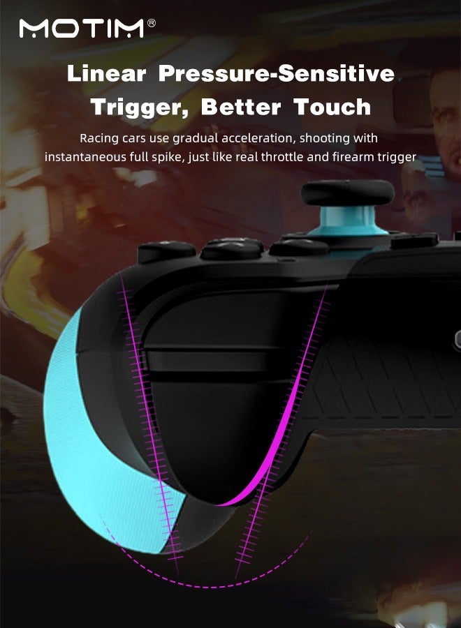 Dualshock Wireless Controller for Nintendo Switch Pro, 6-Axis Wake-up Function With Macro Programming for Switch Lite Switch, OLED Switch Remote Gamepad